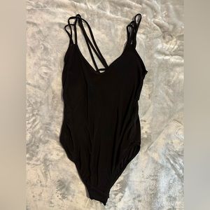 Boohoo Black Strappy Back Bodysuit (US 8)